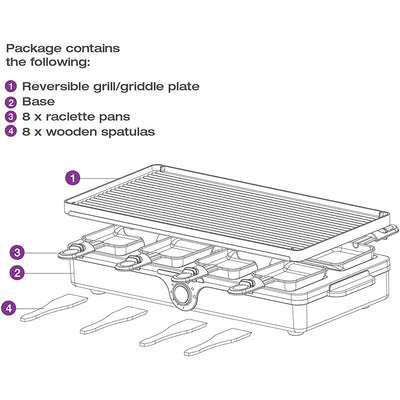Salton Raclette Electric Table Top Non Stick Party Griddle Grill (Open Box) - VMInnovations