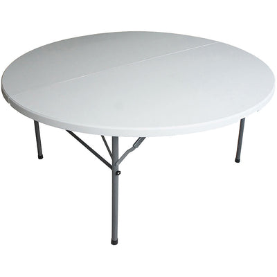 Plastic Development Group 5 Ft Fold In Half Folding Banquet Table, White (Used)