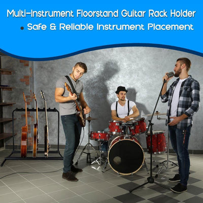 Pyle Multi Instrument 7 Slot Universal Guitar Floor Stand Rack Holder (Used)