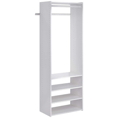 Easy Track Wooden Tower Closet Organizer System Kit with Shelves (For Parts)