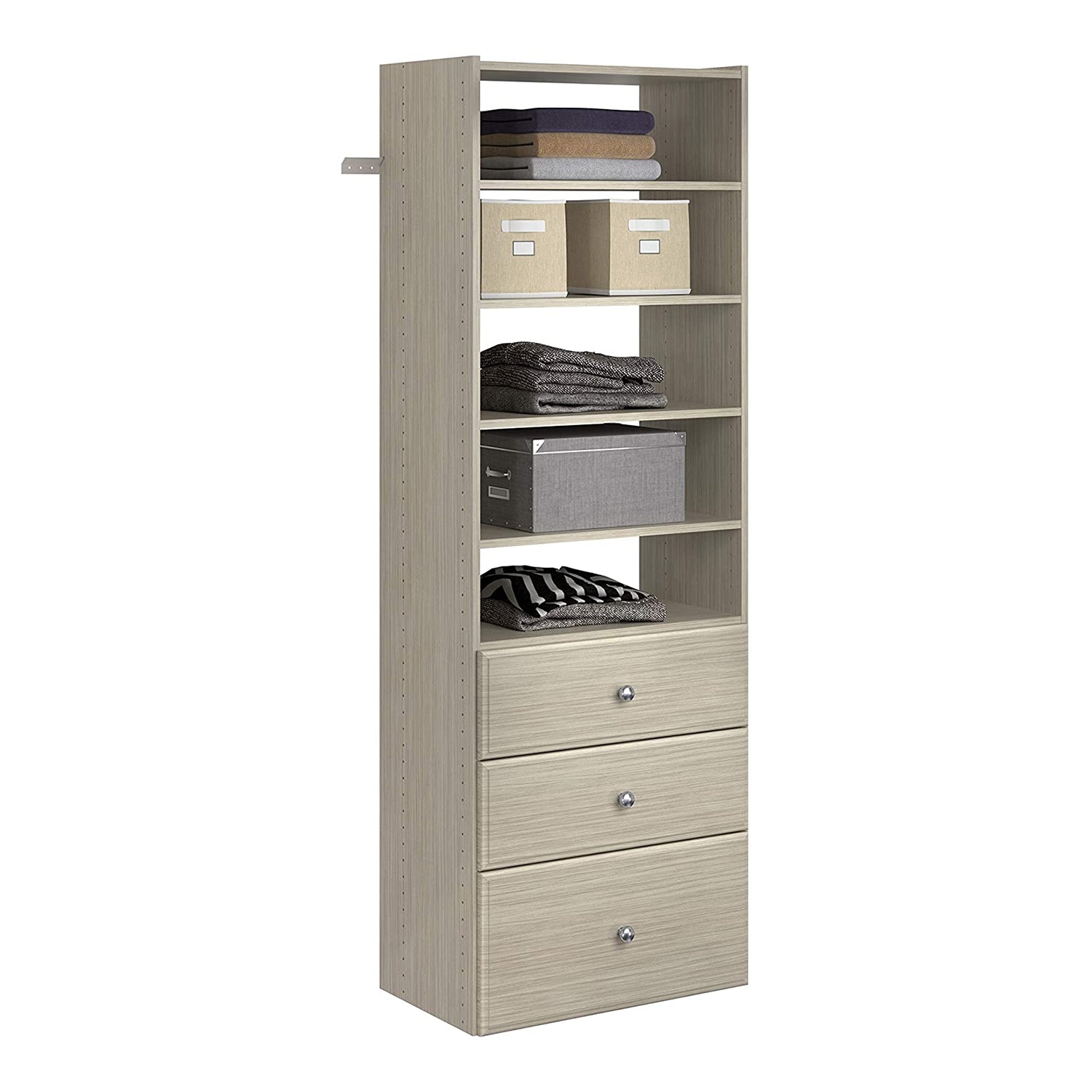 Easy Track Premium Tower Closet Organizer with Shelves & Drawers (Open Box)