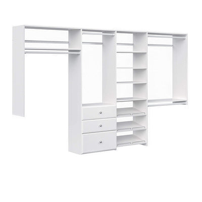 Easy Track Dual Tower Closet Storage Organizer with Shelves and Drawers, White