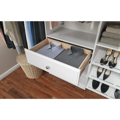 Easy Track Dual Tower Closet Storage Organizer with Shelves and Drawers, White