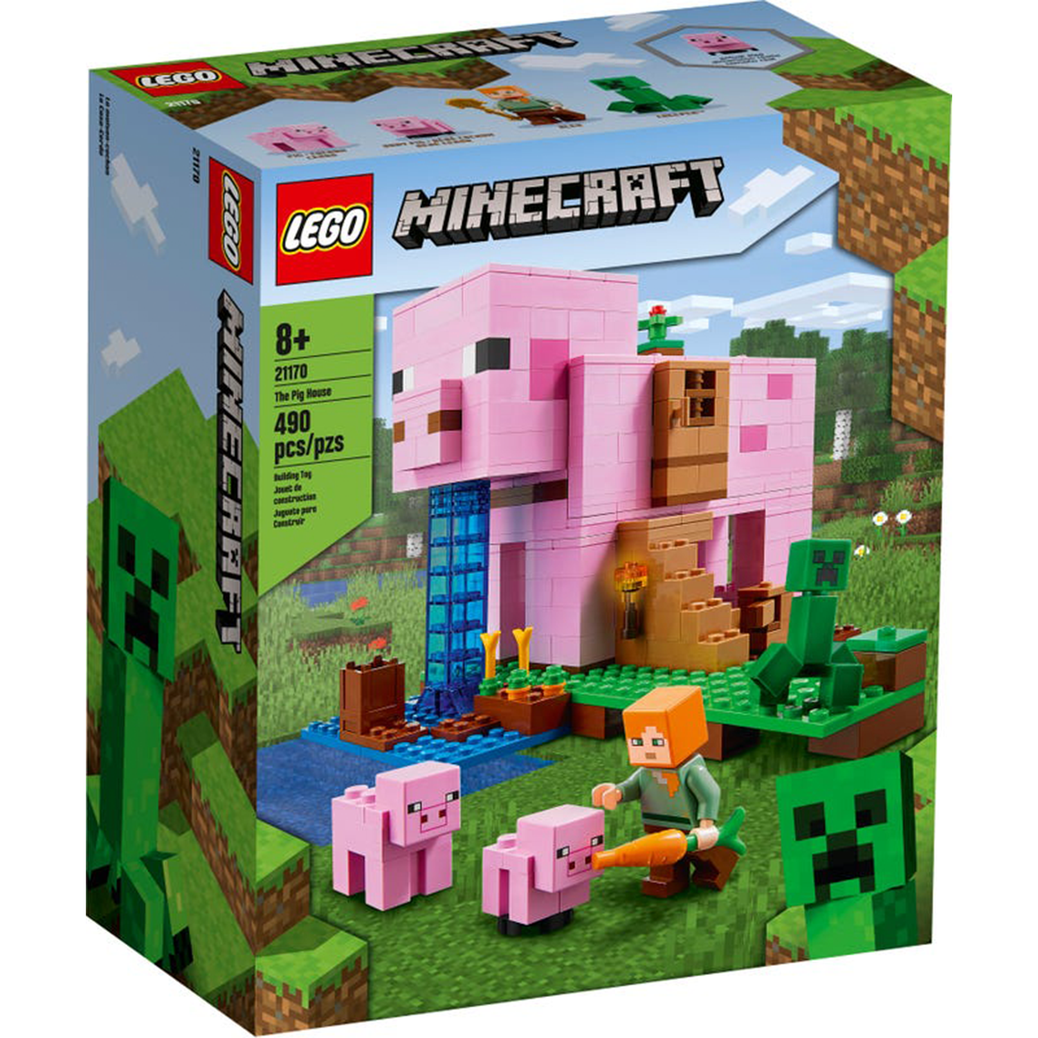 LEGO Minecraft The Pig House Kid's Building Kit Playset (490 Pieces)