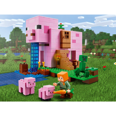 LEGO Minecraft The Pig House Kid's Building Kit Playset (490 Pieces)
