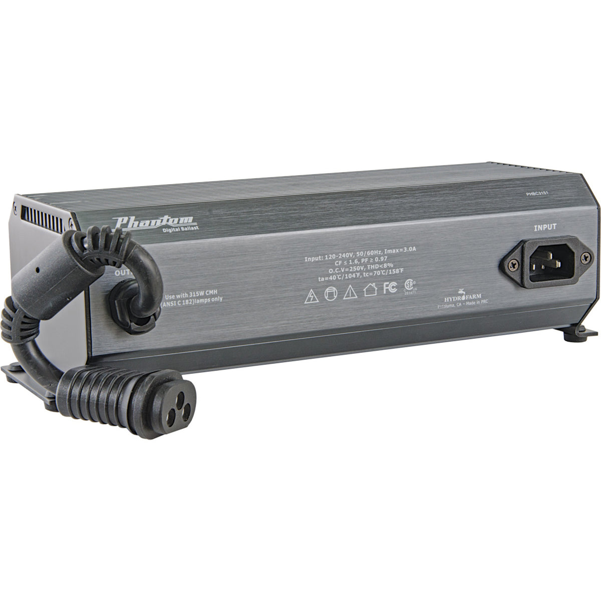 Phantom II CMh PHBC3151 Ceramic Metal Halide Digital Grow Light Ballast, 315 W