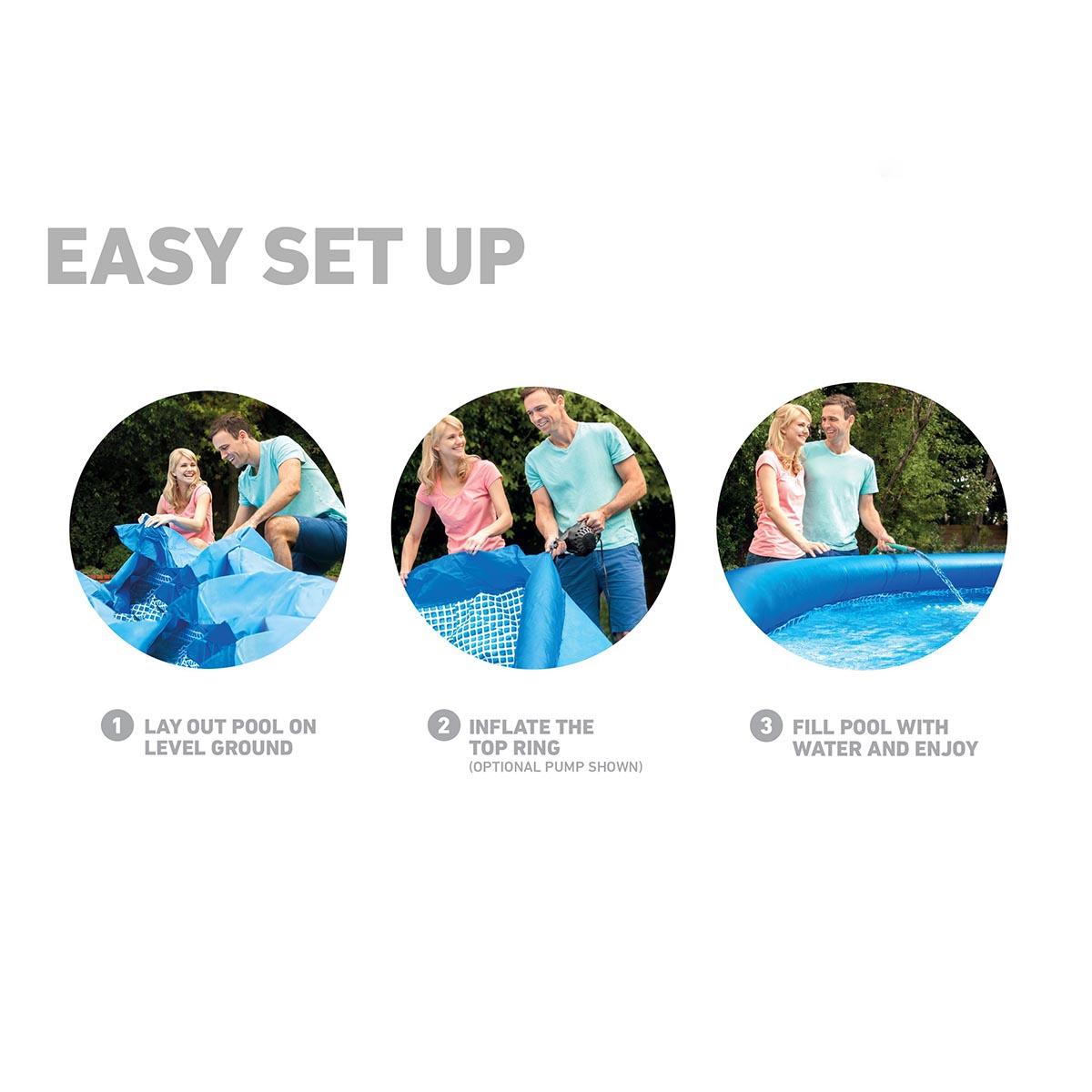 Intex 28121EH 10ft x 30in Kid Swimming Pool with Filter Pump & Chlorine Tabs - VMInnovations