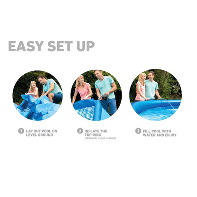 Intex 28121EH 10ft x 30in Kid Swimming Pool with Filter Pump & Chlorine Tabs - VMInnovations