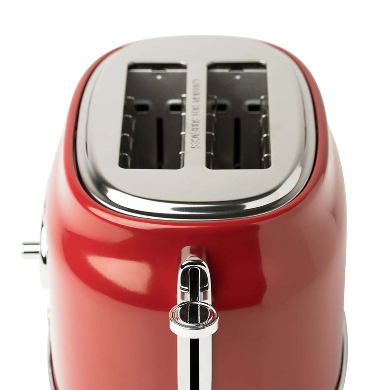 Haden Dorset 2-Slice Wide Slot Stainless Steel Retro Toaster, Red (Open Box)