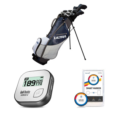 Wilson Men's Golf Clubs + Golf Buddy GPS Range Finder + Golfwith Smart Marker