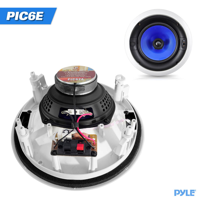 Pyle Audio 6.5 Inch 2 Way 250 Watt Flush Mount In Wall Ceiling Speakers (2 Pair)