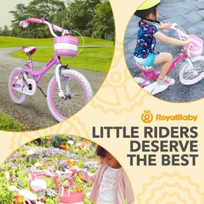 RoyalBaby Princess Girl Bike 16"w/Training Wheels & Kickstand, Bunny/Pink Purple