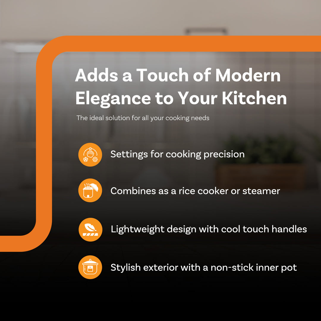 Complete Cuisine Electric Rice Cooker Multi-Function Steamer Pot, 10-Cup, Silver - VMInnovations