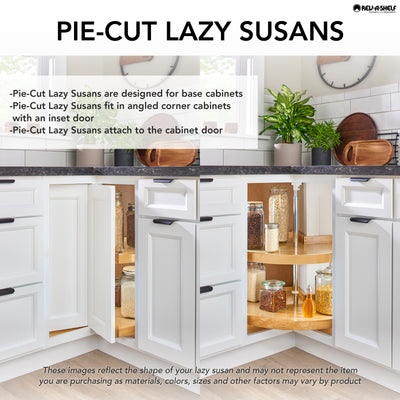 Rev-A-Shelf 24'' Lazy Susan Pie-Cut Polymer Two-Shelf, White, LD-2942-24-11-1