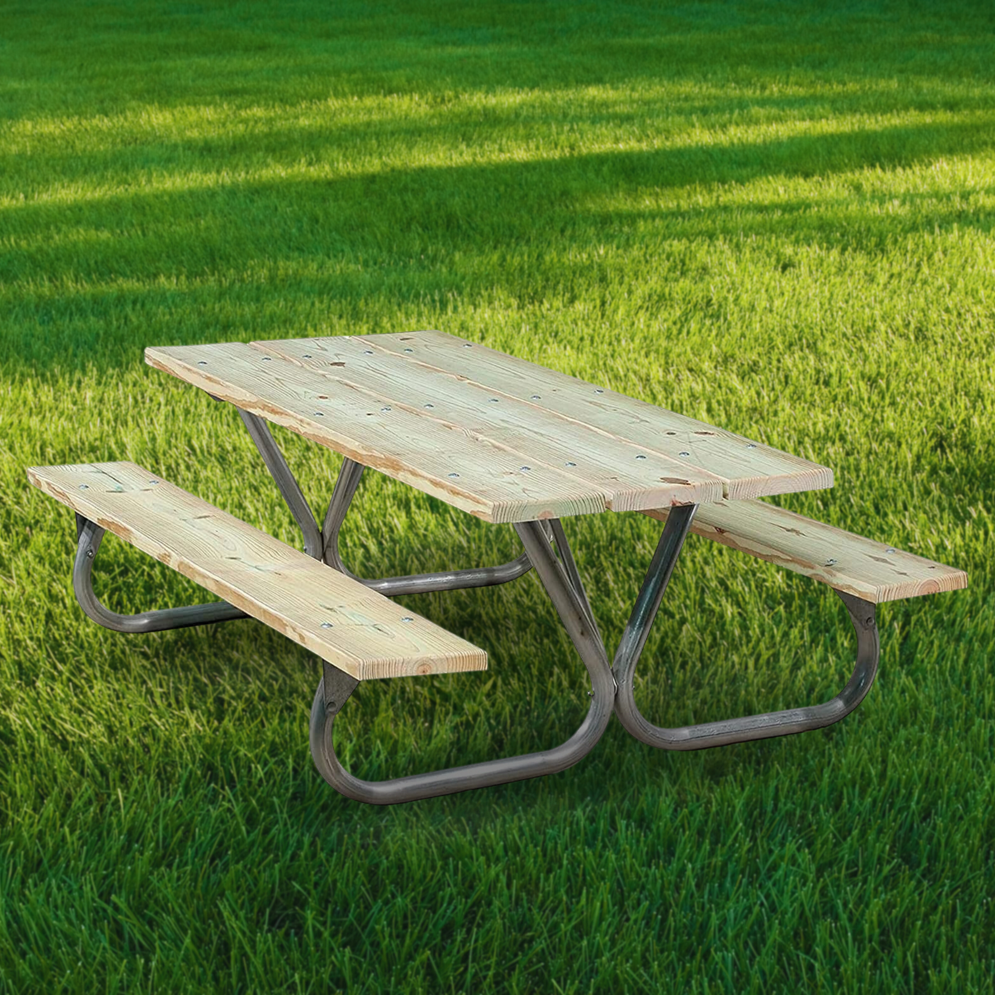 Pilot Rock 6' Heavy Duty Steel Non Tip Picnic Table Kit (Frame Only) (Used) - VMInnovations