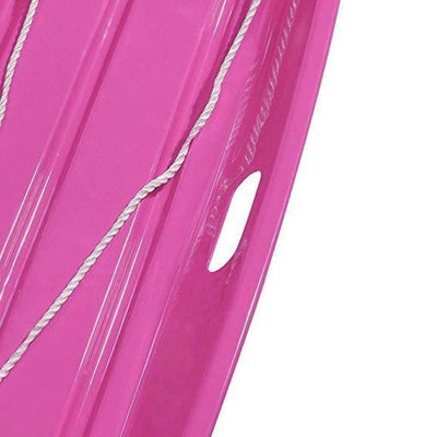 Slippery Racer Downhill Sprinter Toboggan Snow Sled 2 Pack, 1 Pink and 1 Red - VMInnovations