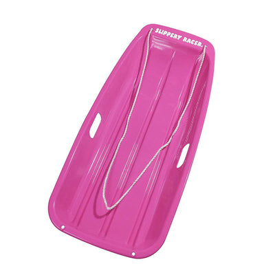 Slippery Racer Downhill Sprinter Toboggan Snow Sled 2 Pack, 1 Pink and 1 Red - VMInnovations