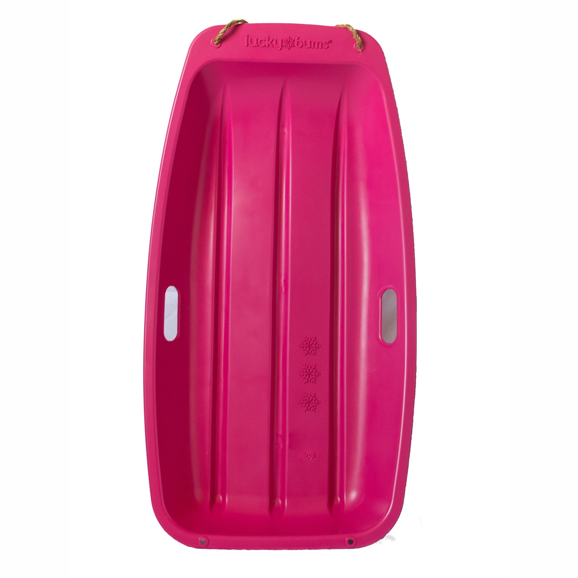 Lucky Bums Kids 35 Inch Plastic Snow Toboggan Sled with Rope, Green & Neon Pink