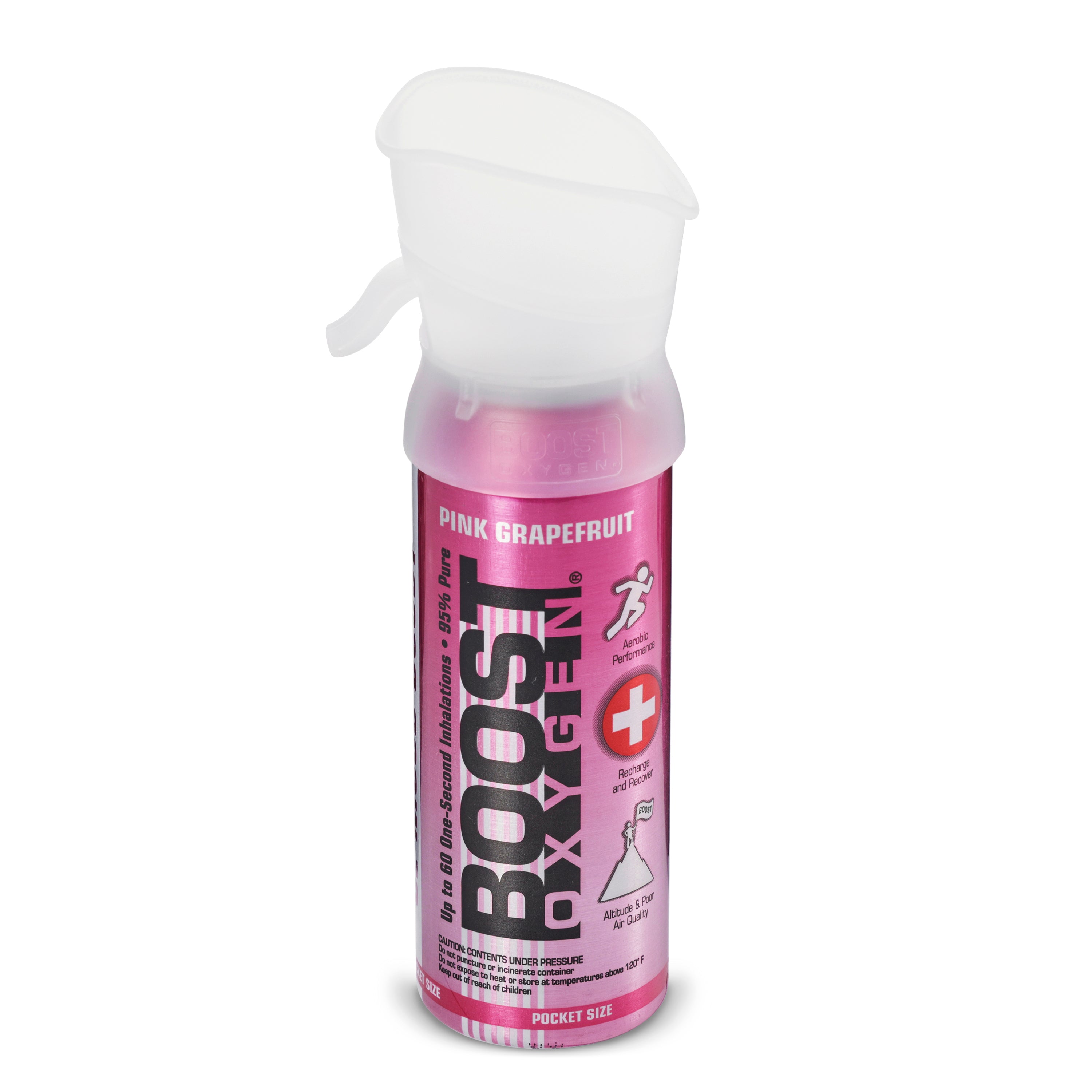 Boost Oxygen Pocket Sized Canned Oxygen w/ Mouthpiece, Pink Grapefruit (7 Pack)