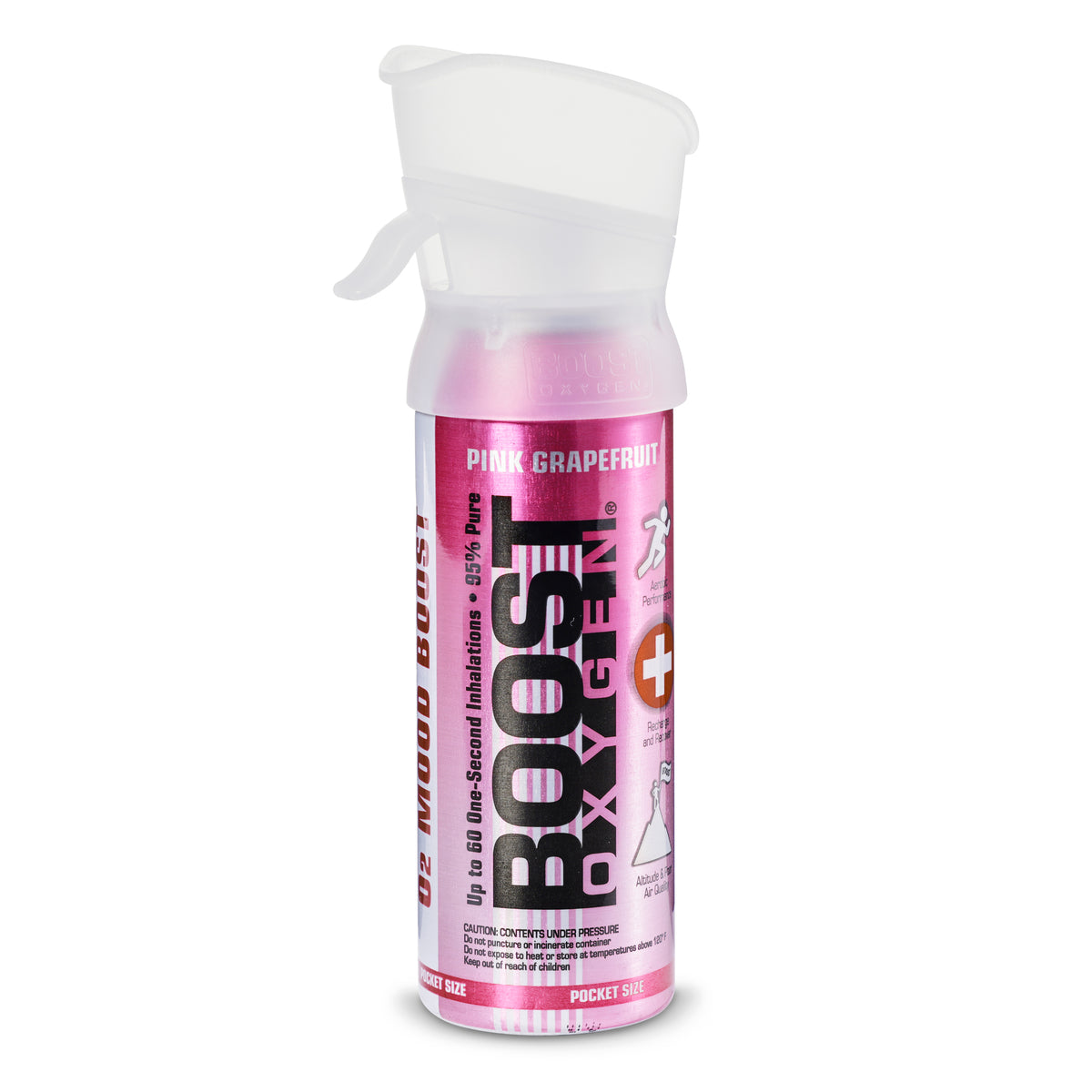 Boost Oxygen 3 Liter Pocket Sized Canned Oxygen with Mouthpiece, Pink Grapefruit