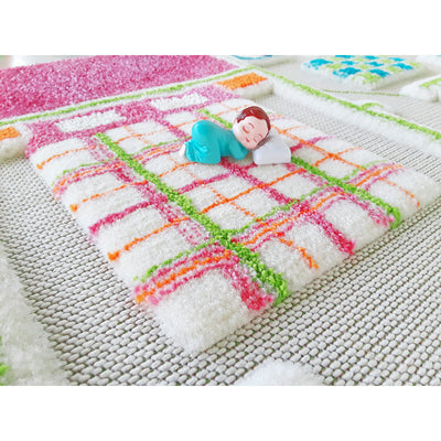 IVI 3D Play Carpet 59 x 39-inch Pink Playhouse Floor Rug Mat for Kids, Medium - VMInnovations