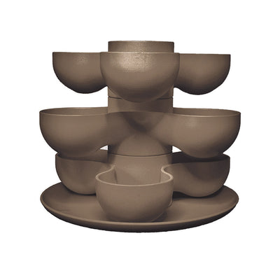 The HC Companies 8" Pixie Indoor Stacking Succulent Planter Pot, Artisan Taupe