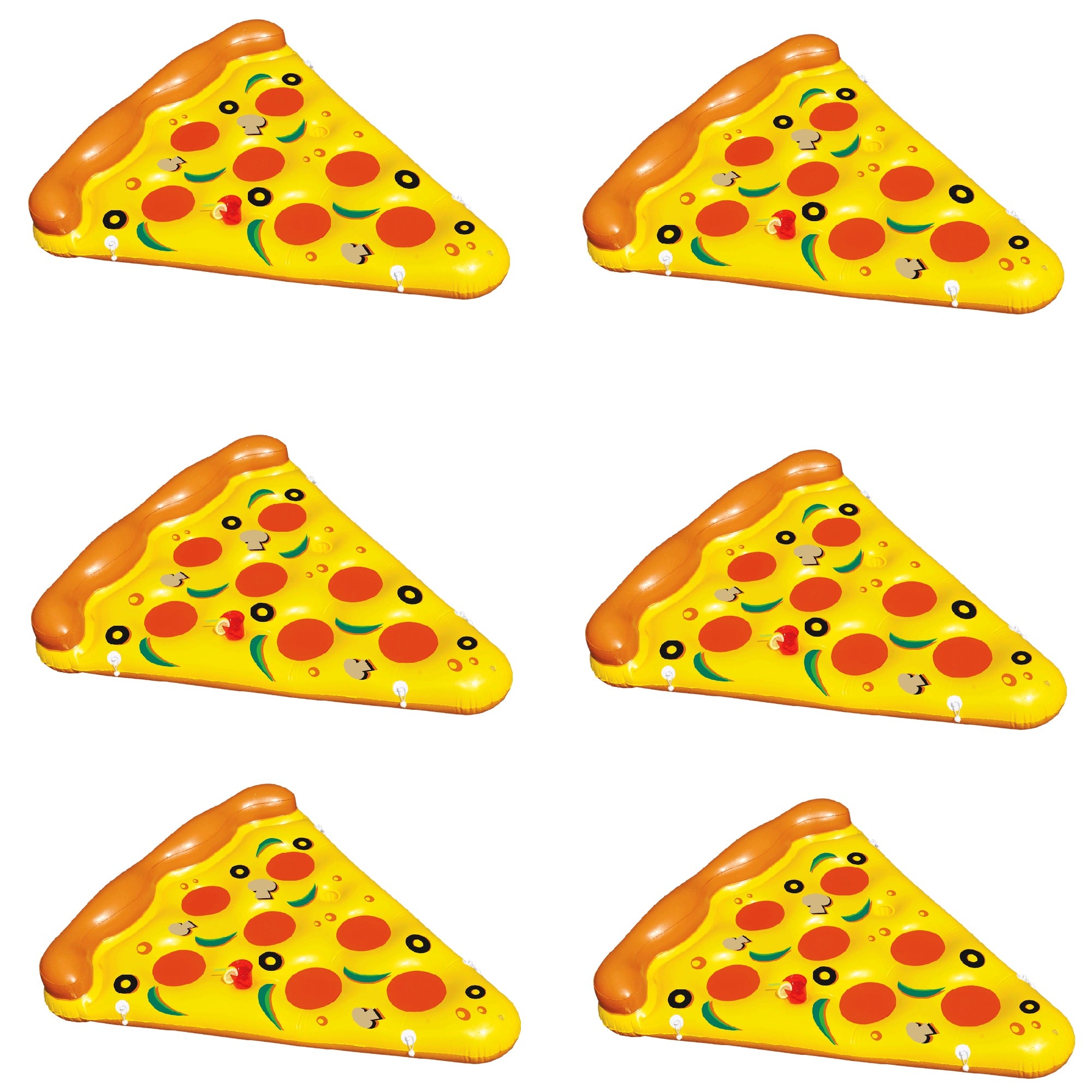 Swimline Pizza Slice Inflatable Giant Swimming Pool Float Raft (6 Pack)