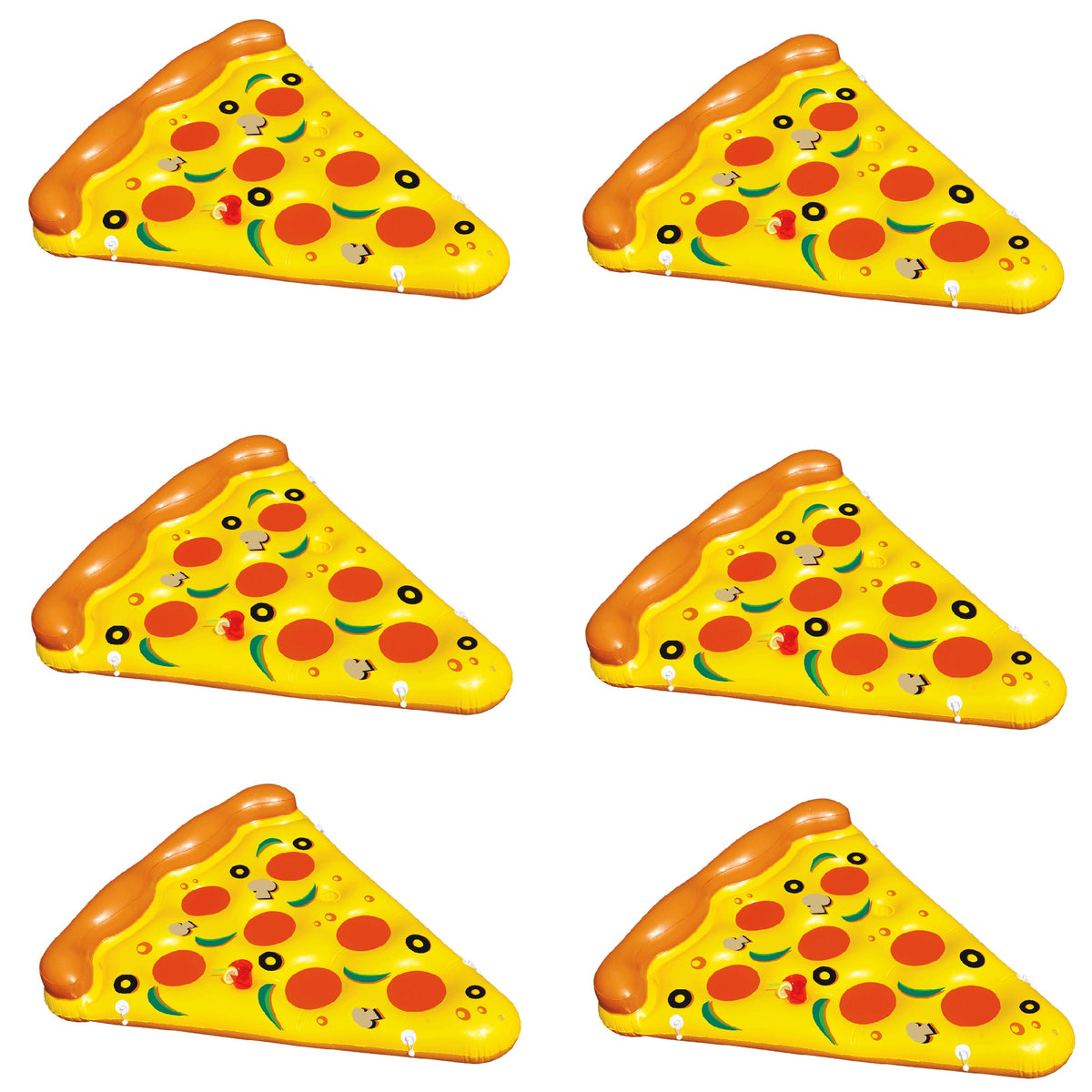 Swimline Pizza Slice Inflatable Giant Swimming Pool Float Raft (6 Pack)