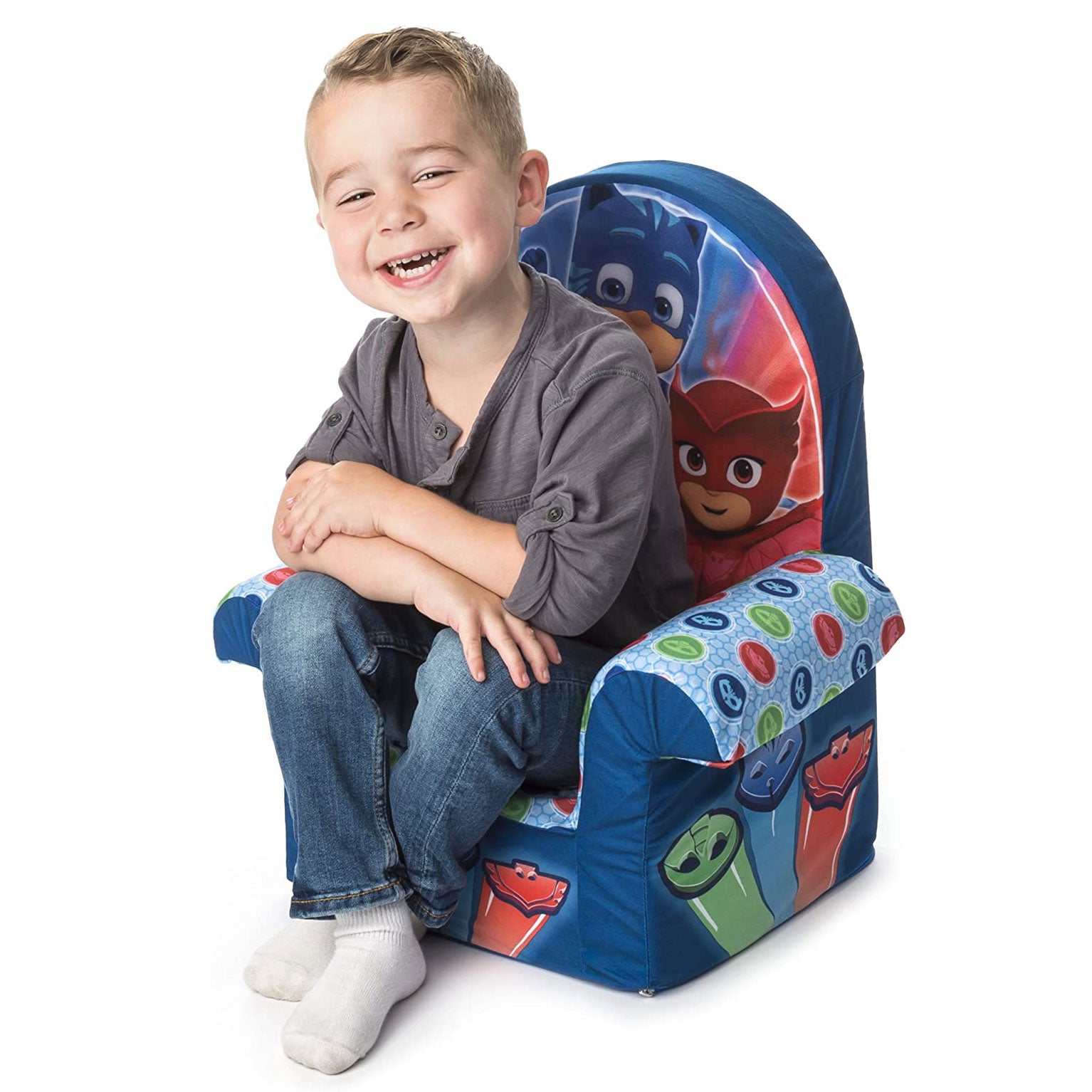 Marshmallow Furniture Comfy Foam Toddler Chair Kids Furniture, PJ Masks (Used)