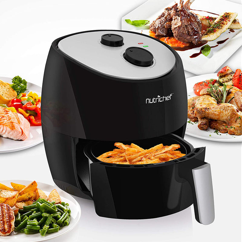 NutriChef Kitchen Countertop Air Fryer Oven Cooker with 3 Quart Basket (4 Pack)