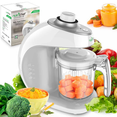 NutriChef Electric Baby Food Maker Puree Food Processor Blender Steamer (4 Pack)
