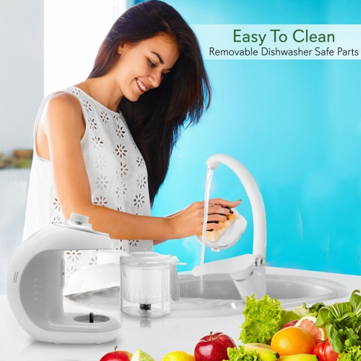NutriChef Electric Baby Food Maker Puree Food Processor Blender Steamer (4 Pack)