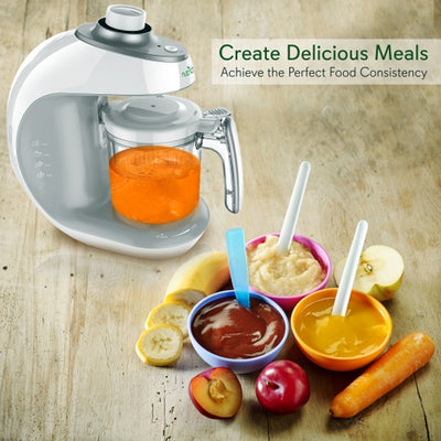 NutriChef Electric Baby Food Maker Puree Food Processor Blender Steamer (4 Pack)