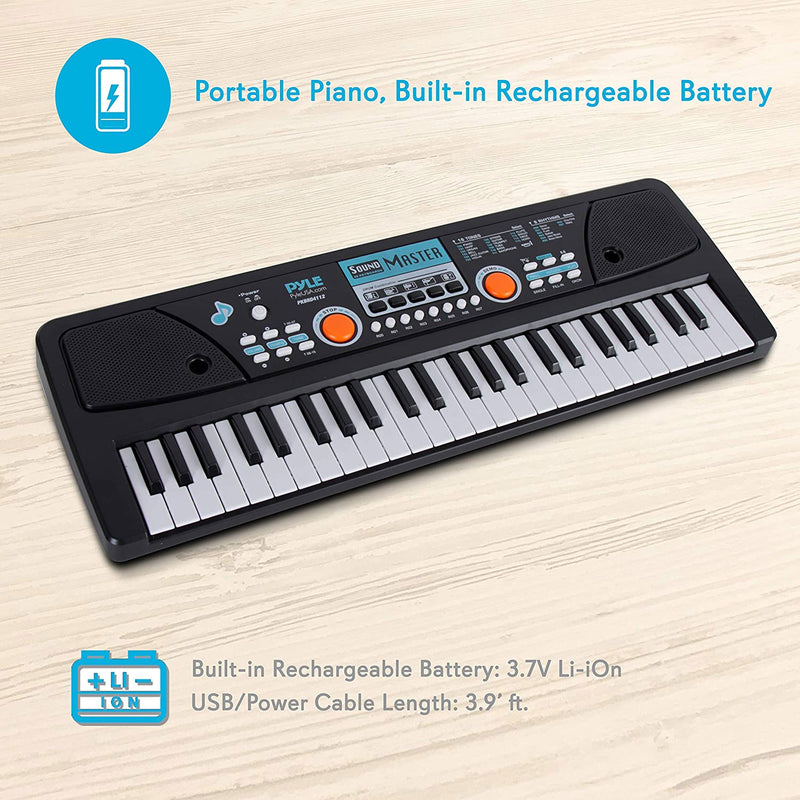 Pyle Electronic Streaming Karaoke Portable Piano Keyboard & Mic (Open Box)