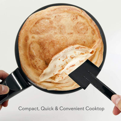 NutriChef Electric Plug In Countertop Crepe Maker and Griddle Hot Plate (Used)