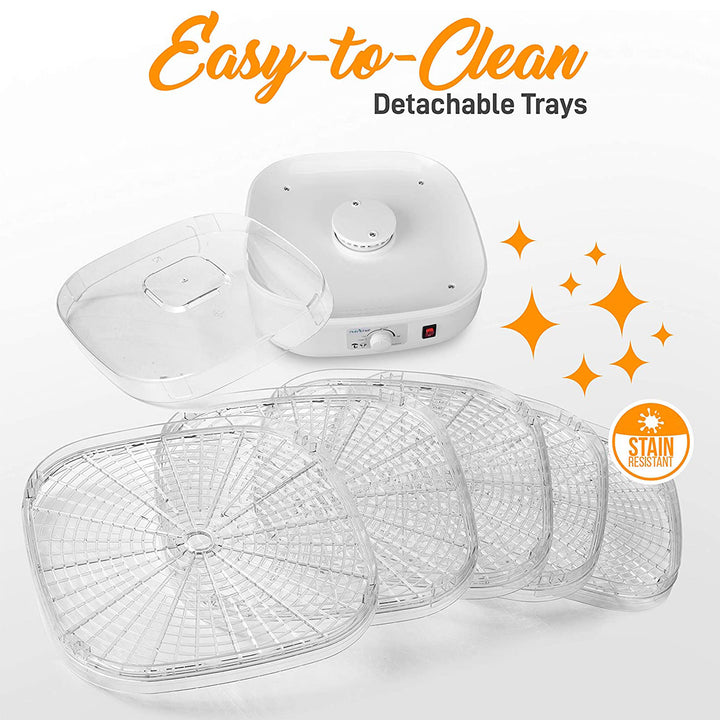 NutriChef Countertop 5 Tray Rack Electric Food Dehydrator Machine (Open Box) - VMInnovations