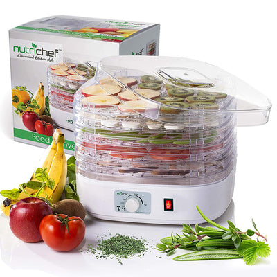 NutriChef Kitchen Countertop 5 Tray Electric Food Dehydrator Machine (4 Pack)