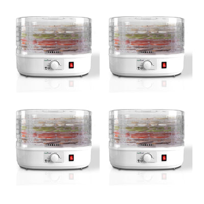 NutriChef Kitchen Countertop 5 Tray Electric Food Dehydrator Machine (4 Pack)