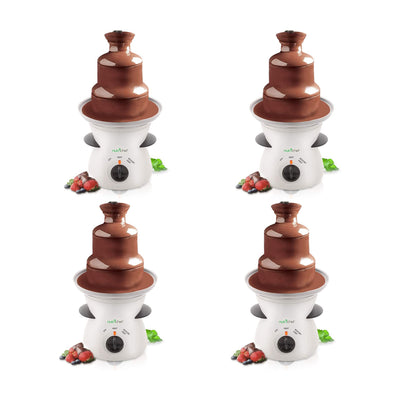 NutriChef 16oz 3 Tier Electric Fondue Maker Fountain Chocolate Melter (4 Pack) - VMInnovations