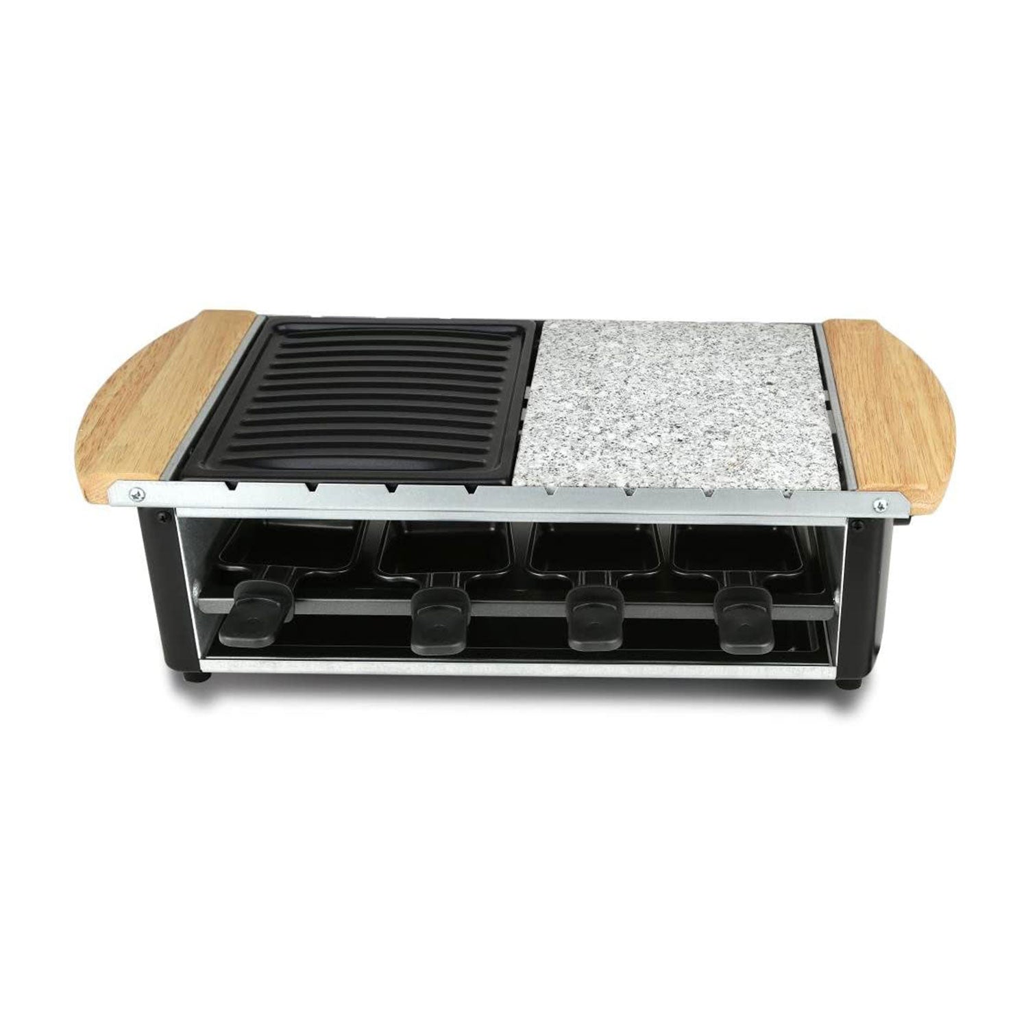 NutriChef Raclette Cooktop Stone Plate and Metal Grill Countertop (Open Box)