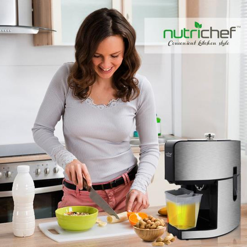 NutriChef Kitchen Countertop Digital Electric Hot Oil Press Extractor (4 Pack)