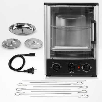 NutriChef PKRT97 Kitchen Rotisserie Toaster Oven Cooker w/ Rack & Pan (2 Pack)