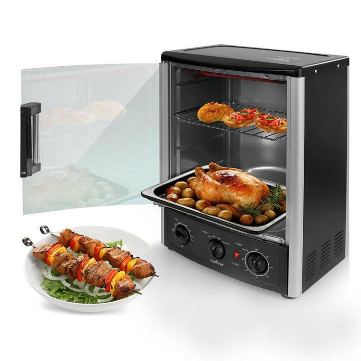 NutriChef Countertop Rotisserie Toaster Oven Cooker w/ Rack & Pan (Open Box)