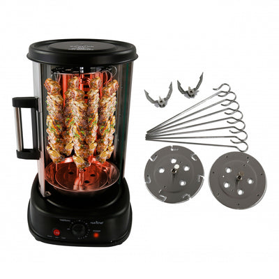 NutriChef Kitchen Countertop Rotisserie Toaster Oven Cooker with Rack (Open Box) - VMInnovations