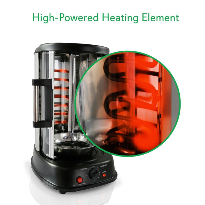 NutriChef PKRTVG34  Countertop Rotisserie Toaster Oven Cooker with Rack (Used) - VMInnovations