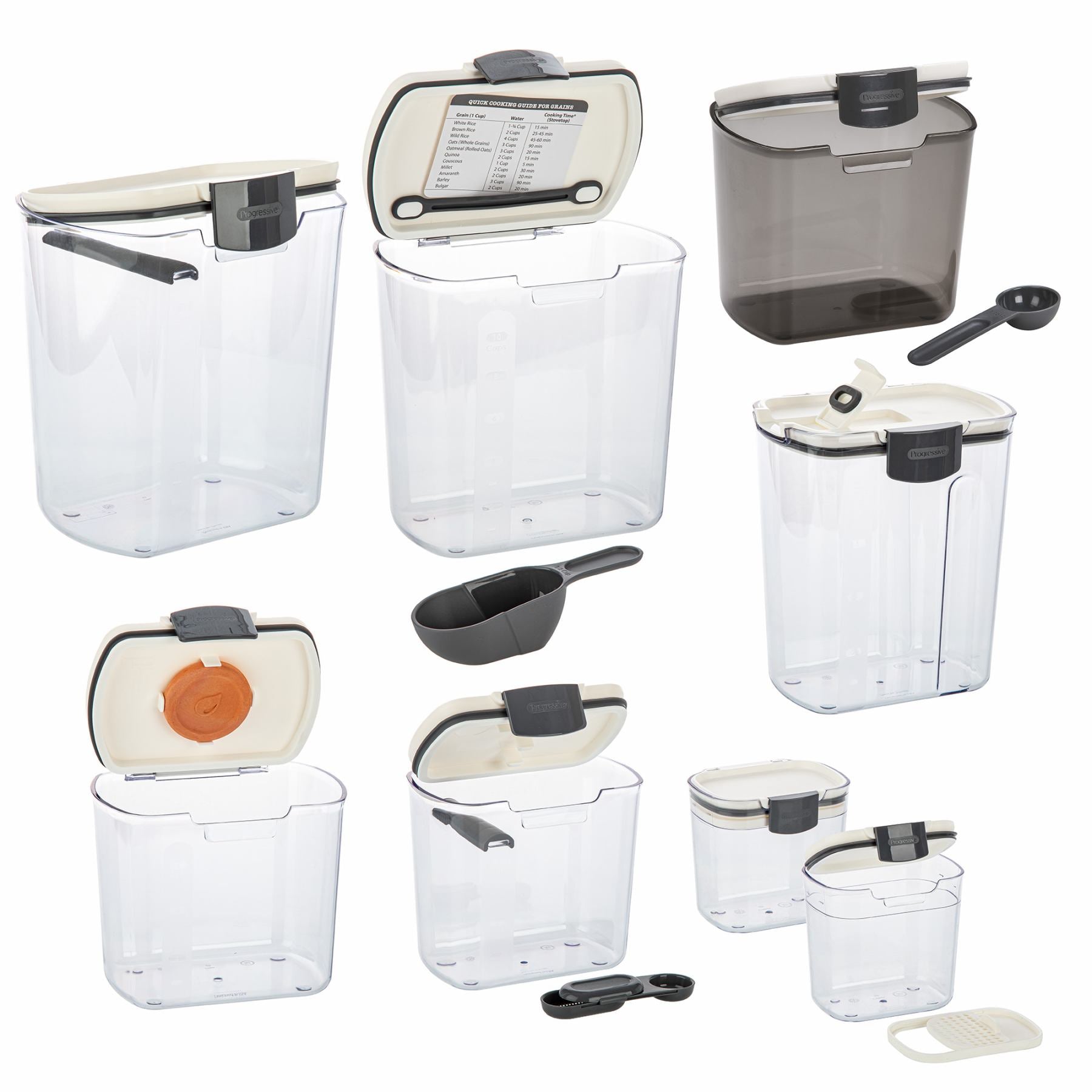 Progressive International 8 Piece Clear Dry Ingredient Storage Container Set