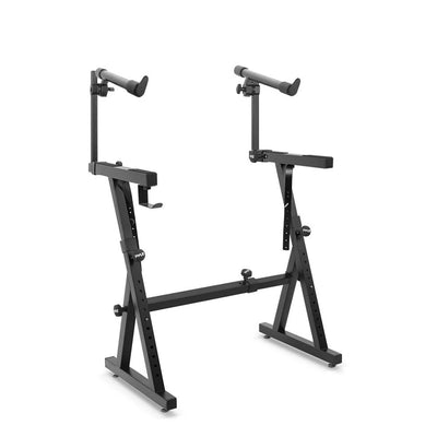 Pyle PKST2TZ 2 Tier Adjustable Heavy Duty Metal Keyboard Music Stand, Black - VMInnovations