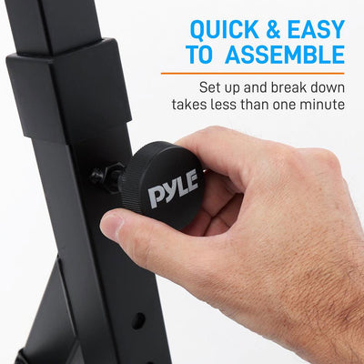 Pyle 2 Tier Adjustable Heavy Duty Metal Keyboard Music Stand, Black (Open Box) - VMInnovations