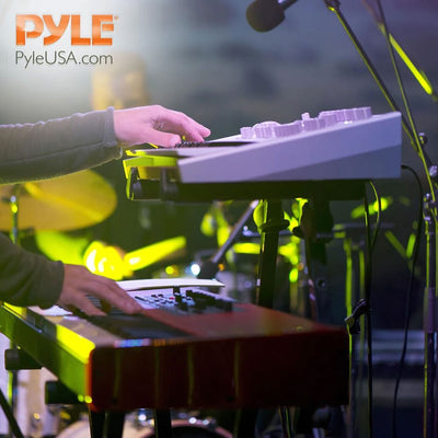 Pyle 2 Tier Adjustable Heavy Duty Metal Keyboard Music Stand, Black (Open Box)