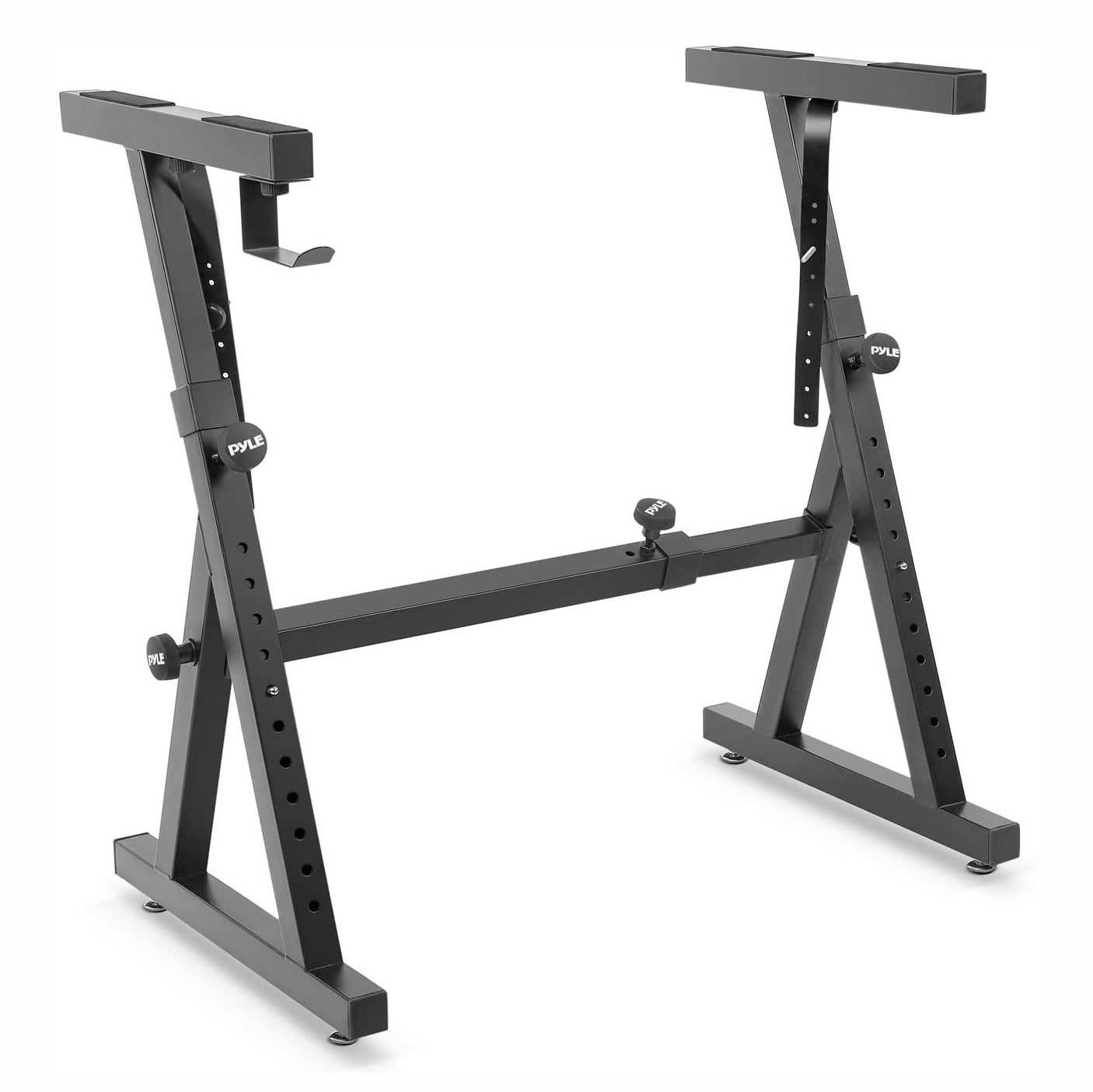 Pyle PKST38 Heavy Duty Adjustable Folding Z Style Piano Keyboard Stand, Black